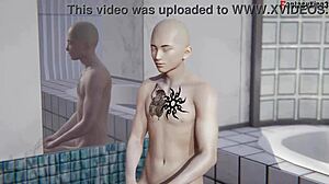 2-b dance and get fucked in the shower, emotions running high in fantasy manga.