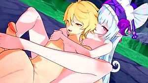 3D cartoon of Yumemizuki's sensual onsen footjob and creampie
