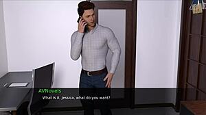 A hot anime nurse with big ass and bouncing tits has an erotic interlude on the phone