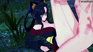 Akeno's wild ride in HSDXD: Oppai and BJ madness