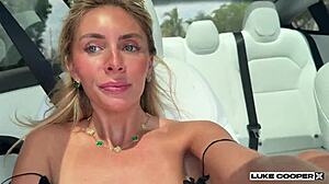 Bonnie Blue Rides Hard in Self-Driving Tesla!