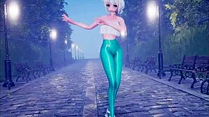 可爱的动漫女孩能通过舞蹈得到操吗？看她诱惑动作变成原始动作在这个片段。