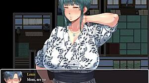 Beautiful women with big cans in missionary position in a hentai game