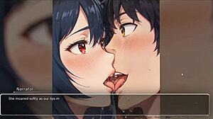 Blurring the Walls: Naughty Couple Confesses Fantasies with French Kissing in Hentai Game Ep 5