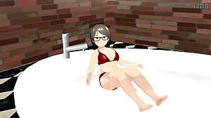 i'm watching the anime girl in her bubble bath