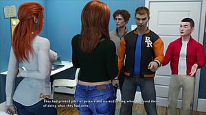 Adult cartoon with 3D big boobed women