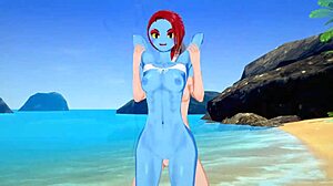 Damn, Lucky Guy Creampies Undyne on Beach in Undertale Hentai Action!