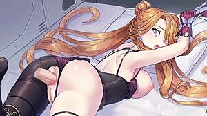 The princess of the monsters, Ahki, in a cartoon porn game