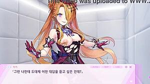 The princess of the monsters, Ahki, in a cartoon porn game