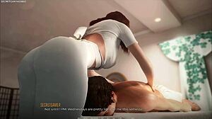 Stevia's hot massage in 3D