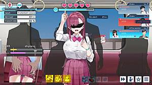 Uniformed detective Lina JK in a blindfold hentai game