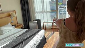 Ladylyne, curvy Belgian milf, bangs hard in hotel room madness!