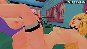 Futa domination in a steamy hentai maid cafe