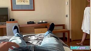 Beautiful Belgian MILF enjoys a passionate hotel tryst