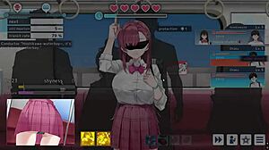 Uniformed detective Lina JK in a blindfold hentai game