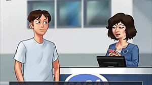Cartoon porn with anime-style ecchi scenes and PC gameplay