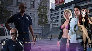 Apocalust ep 13 with big-titted milf in stockings outdoors. What’s she doing in public?