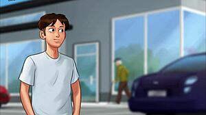 Cartoon porn with anime-style ecchi scenes and PC gameplay