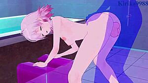 Hentai game featuring big-boobed teens and intense action