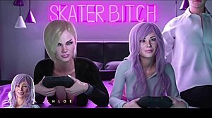 Sis and friend get monster cock in intense threesome action