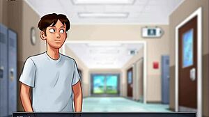 Cartoon porn with anime-style ecchi scenes and PC gameplay