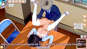 Teen blowjob turns wild during library sex at Koikatsu party