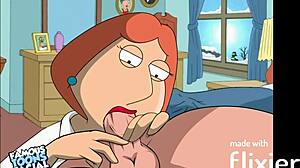 Lois gives a facial to the famous toons in this hentai video