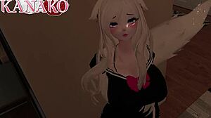 Catgirl goes wild fucking a dildo outdoors! 🐱💦