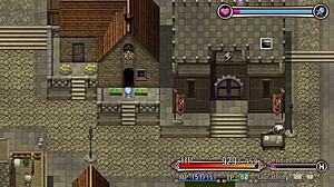 Protagonista takes a bath and masturbates in game