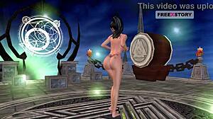 Beautiful girl's sexy poses and masturbation in 3D animation