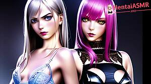 Cyber slut hentai baddies moaning loud in asmr style