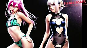 Cyber slut hentai baddies moaning loud in asmr style
