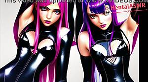 Cyber slut hentai baddies moaning loud in asmr style