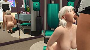 Workout session turns into intense sex on fitness machine