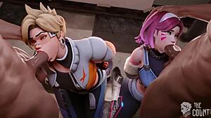 hey tracer, wanna show off that overwatch 2 pussy with d.va tonight?
