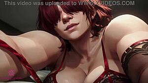 Beautiful MILF with big tits gets cum on face in POV