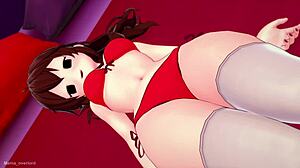 Girlfriend gives uncensored handjob at love hotel in parody