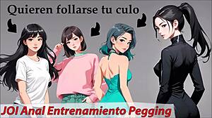 Joi anal training with pegging and ASMR roleplay in Spanish