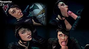 Catwoman and Batman in animated 3D porn video preview
