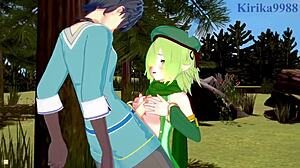 anna, aoi, and yuuki share intense moments in princess connect hentai