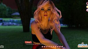 Helping out the hot girls by the campfire in a cartoon porn video