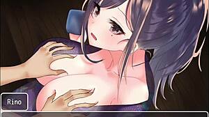 Big-chested anime babe gets creampied in hot Jk game