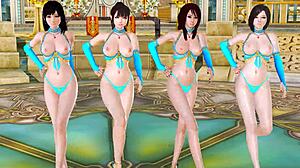 Sensual thong-wearing Yuri and her sexy friends