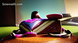 Young gamer girl enjoys having her ass spanked with a cake