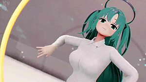 Blue Archive Yuuka hentai dance in teddy bear outfit