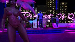 Exhibitionist in Microbikini Flashing Curvy Big Tits While Dancing