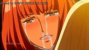 Beautiful woman with natural large breasts has a great time giving oral sex and getting cum inside her vagina in a cartoon porn