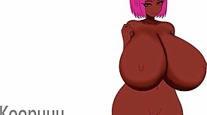 Beautiful Asian woman with an incredible breast size in a porn artwork