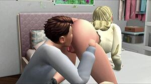 A curvy petite blonde gets dripping creampie in oral and anal