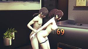 Hey, wanna see a Japanese girl getting wild in a cafe scene?